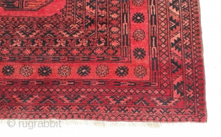 Very old Turkmen elephant feet rug will vegetable dyes and karakol wool. Excellent condition. size 295x225 cm                