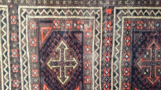 Very old balochi lateef khani with good rich colors. Size 203x98 cm                     