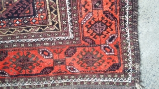 Very old balochi lateef khani with good rich colors. Size 203x98 cm                     