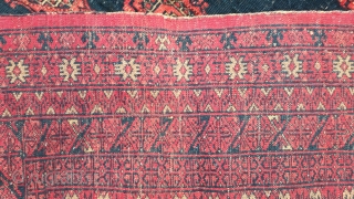 Old Sarki rug with beautiful black background. Size 320x245 cm                       