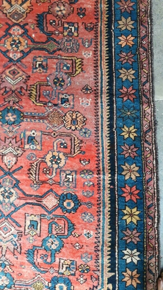 Old karabaghi rug from Iran with beautiful colors and design. Size 325x113 cm                    