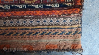 Antique Baluchi Tribal Cushion/Balisht with amazing colors and Persian Bakhtiari Design.Age More than 60 years old.Size 91x57 cm               