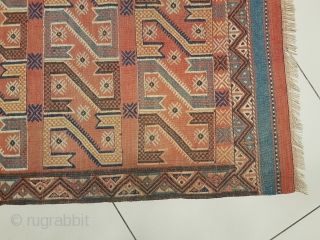 139x200cm antique Bergammon cicim kilim rug very good condition                        
