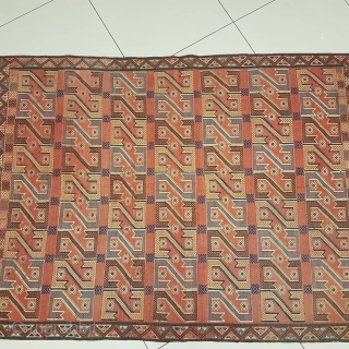 139x200cm antique Bergammon cicim kilim rug very good condition                        