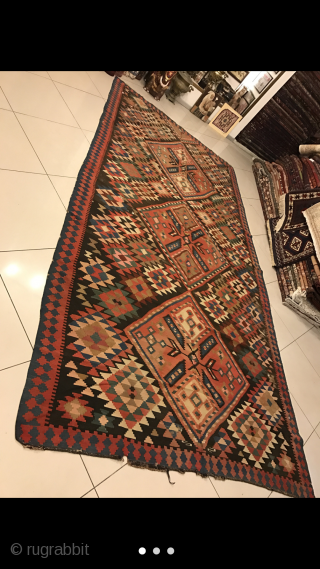 Antique Armenian Kilim rug.
208×414cm
8x16 feet
A masterpiece
Pure wool..handmade
Dm if interested..                        