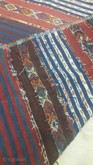 A 100 year old dowry piece from southeast of Anatolia.
Malatya Sinanli kilim...pure wool..flatwoven..vegetable dyes..very good condition handmade
180×350cm

                