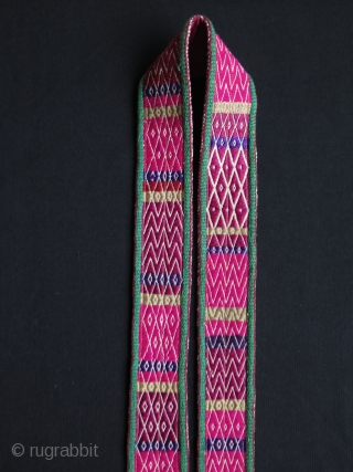 Anatolian Turkmen Silk Embroidered Belt.                            