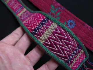 Anatolian Turkmen Silk Embroidered Belt.                            