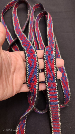 Anatolian Pack Animal Cargo & Tent Bands.
Please contact from; murathanantiques@gmail.com


Size of each: 416cm one end to the other
Shells and beaded part 24cm high and widest part 10cm.      
