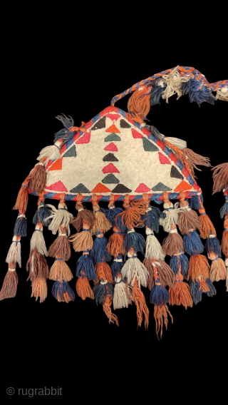 Turkmen Yomud felt hangings.

Size of each piece without tassels 5.7" - 15 cm high and  10" - 26 cm wide, Height with tassels it is 11.7" - 30 cm.
   
