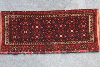 Turkmen Goklan torba.. Cotton Wefts, traditional saturated colors and motifs with tight weave. Circa 1920s. Size : 37" - 16"  - 95 cm - 40 cm      