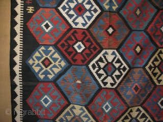 Caucasian large size kilim. Size: 7' x 11' 2" - 216 cm x 342 cm.
                  