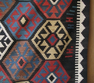 Caucasian large size kilim. Size: 7' x 11' 2" - 216 cm x 342 cm.
                  