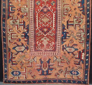 Anatolian antique carpet. 
Similar one recently sold at Rippon Boswell, 28 May 2022
Size: 147cm x 220cm.                 