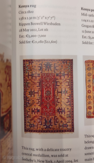 Anatolian antique carpet. 
Similar one recently sold at Rippon Boswell, 28 May 2022
Size: 147cm x 220cm.                 