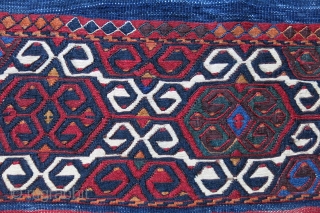 South Eastern Anatolia- Tribal fine sumak woven grain or clothing bag. Natural colors and never turned in to a chuval. Used as a floor spread, nice patina. Size: 62" X 35" -  ...