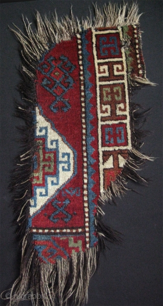 Caucasian rug fragment. Great silky wool. Size 16" x 31.5" - 40 cm x 80 cm.                 