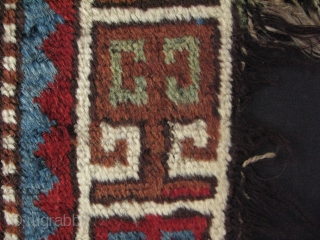 Caucasian rug fragment. Great silky wool. Size 16" x 31.5" - 40 cm x 80 cm.                 