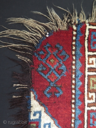 Caucasian rug fragment. Great silky wool. Size 16" x 31.5" - 40 cm x 80 cm.                 