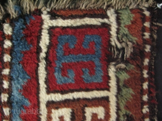 Caucasian rug fragment. Great silky wool. Size 16" x 31.5" - 40 cm x 80 cm.                 