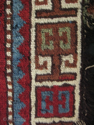 Caucasian rug fragment. Great silky wool. Size 16" x 31.5" - 40 cm x 80 cm.                 