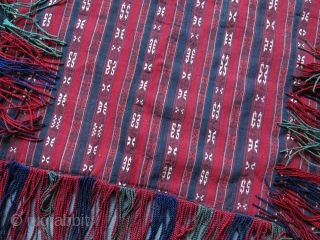 Turkmenistan - YOMUD Tribal horse blanket. Very fine warp faced weave with fine wool and natural colors and traditional designs. Covered with brown felt on the back side. All natural colors. It  ...