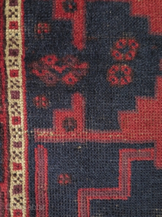 Baluch small rug. Circa late 19th. century. Some low pile areas. Size: 37.4" x 50.4" - 95 cm x 128 cm.            