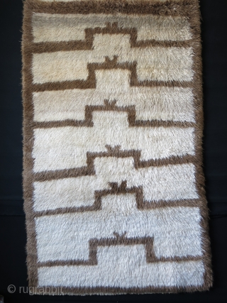 Anatolian Karapinar  Turkmen tribal rug, 1900-1920. soft shiny angora mix fine wool which feels like lamb's wool, great innocent drawing with full pile.  Size: 79" X 48" - 200 cm  ...