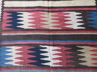 IRAN Shshsavan area Kilim, one end restored with couple small holes. Size: 90" X 54"                  