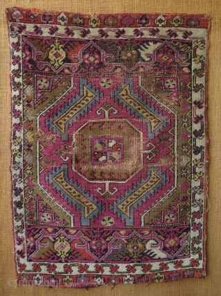 Anatolian Mudjur yastik. Circa late 19th c. Condition as it is found. Size: 23.5″ x 32″ – 60 cm x 81 cm.           