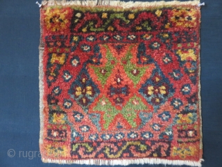 Anatolian Dazkiri small square mat. All thick heavy silky wool pile with natural colors. It may even be made as a "vagireh" Circa 1900 - 1920/ Size : 15 " X 14  ...