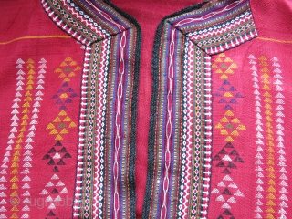 Turkmensahra Kelat-i Nadiri Turkmen tribal silk shirt.  Separate hand loomed silk pieces joined together. Even back side put together with 6-7 pieces. An Azeri tribal Shia Turkmen group living in Khoarasan  ...