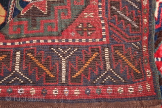 Kurdish rug. Early 20th century. Great pile and silky wool. Size: 59″ x 116″ - 151 cm x 294 cm.             