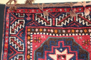 Kurdish rug. Early 20th century. Great pile and silky wool. Size: 59″ x 116″ - 151 cm x 294 cm.             