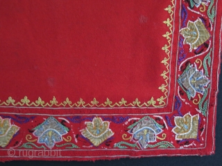 Persian Rashti duzi textile. Silk embroidery on banat. Size: 20" x 28" - 52 cm X 72 cm.               