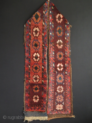 Karakalpak rug fragment. Size: 9" x 95" - 23 cm x 242 cm.                    