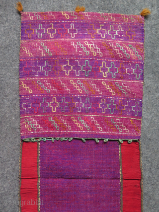 Central Asian Saddle Bag & Double Bag.

Silk embroidery on cotton. Some wears on the silk embroidered parts.

Size: 36 cm x 104 cm / 14 inches by 41 inches.

murathanantiques@gmail.com
     
