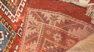 West Anatolian small rug. Used for praying. Circa late 19th. century. Size: 93 cm x 122 cm - 36.5" x 48"            