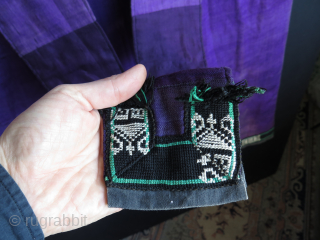 Antique Uzbek Silk Robe & Cloak.

Silk base and silk embroidered sides. Some worn areas on the backside.

Size: Height: 59.8" - 152 cm / Each arm 53.1" - 135 cm long / Armpit  ...