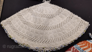 Syrian Durzi beaded hat collection. Glass beads on cotton.                        