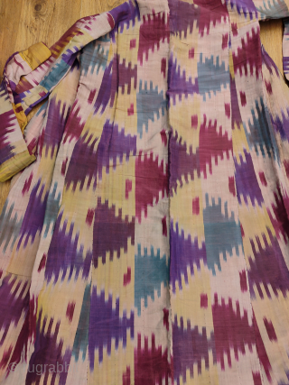 Turkmen farange (paranja) ikat costume.                            