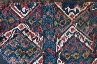 Shahsavan Karadag wool and cotton bedding bag plain sumak end panel. Soft madder peach color has some fading. Circa Size " 18.5" X 17"         