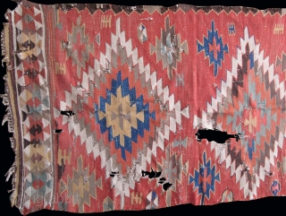 Konya kilim. Circa 19th century. Size: 43.7" x 79.5" - 111 cm x 202 cm.                  