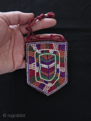 Persian silk embroidered mini bag & pouch.

Size: 3.5" x 4.7" -  cm x 12 cm                 