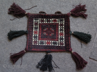 Baluch double sided pile bag with original tassels. Size of the bag itself is; 14.9" x 16.5" - 38 cm x 42 cm. Tassels are about 7.8" - 20 cm long.  