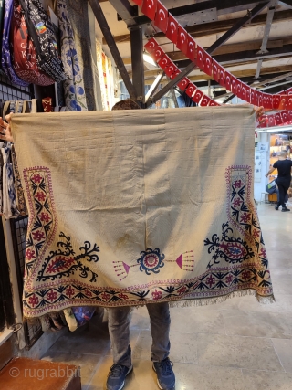 Kyrgyz Horse cover. Silk and wool embroidery on cotton.                        