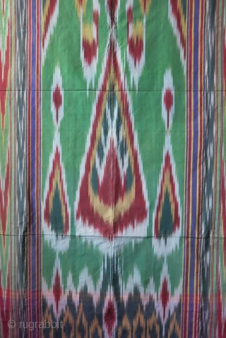 Iran Yazd silk ikat. traditional tree design. Great condition with silk facing. hanging silk loops are still on. Circa 1900-1920. Size : 77" X 46" - 195 cm X 117 cm  