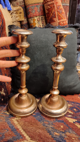 Armenian Copper Candel Holders Signed H.N. Nicotian. 

Sign is on the bottom and written with very small letters. l have tried photographing and added on images.

Size: 28cm high.

Please contact from my email  ...