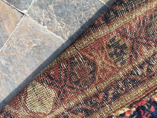 Old Kurdish Rug.All naturel colors.Some old repairs.126x276cm                          