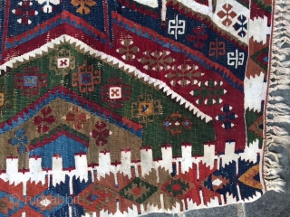 East Anatolian small kilim.Some old repairs.White is cotton.                         